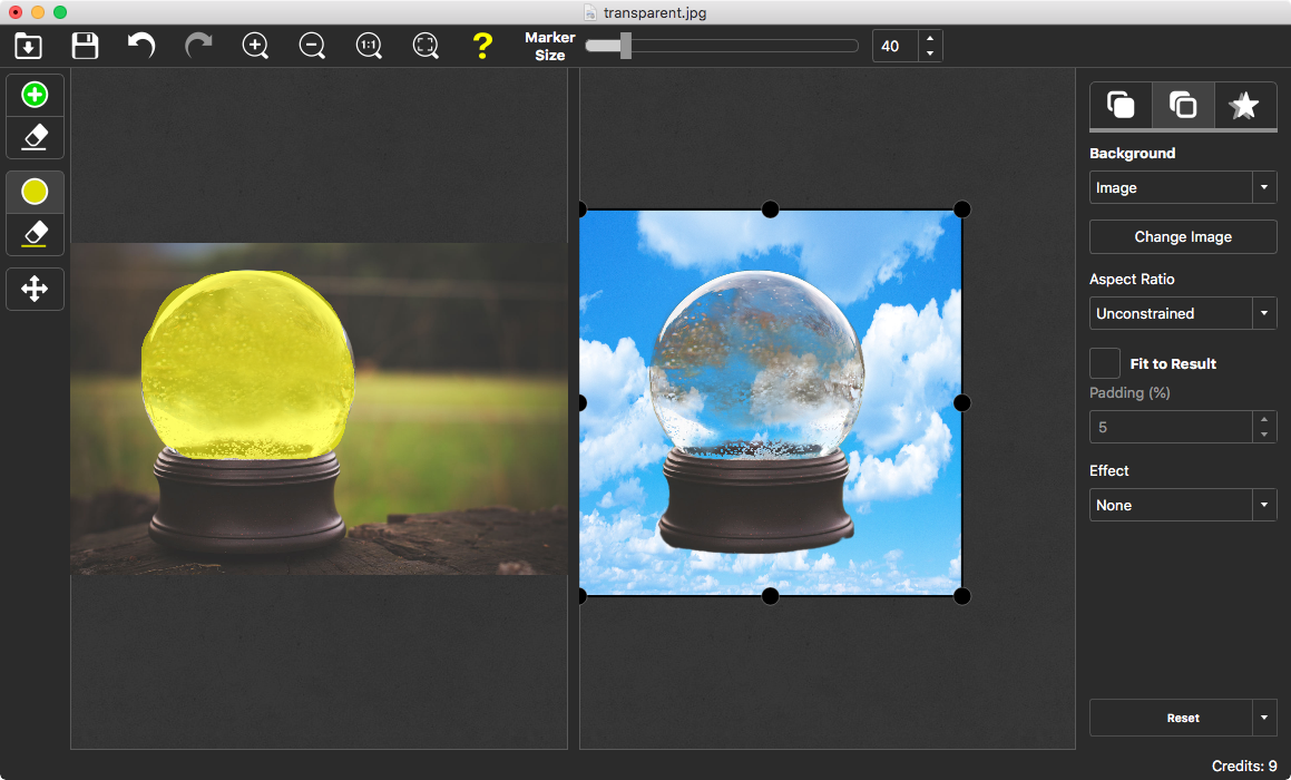 Set image background